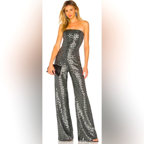 Alexis Pants - NWT Alexis Carleen Strapless Jumpsuit in Sequins